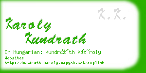 karoly kundrath business card